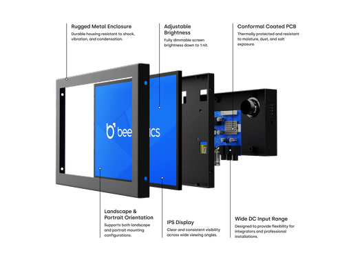 9 Zoll Monitor Metall
